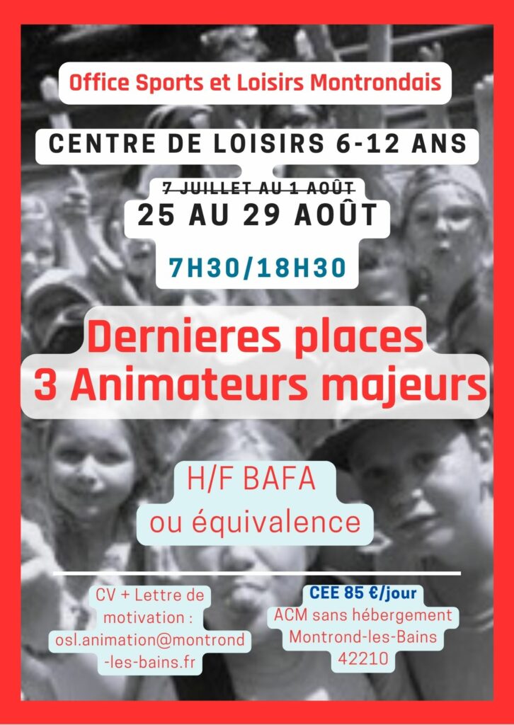 Recrutement animateurs Août 2025