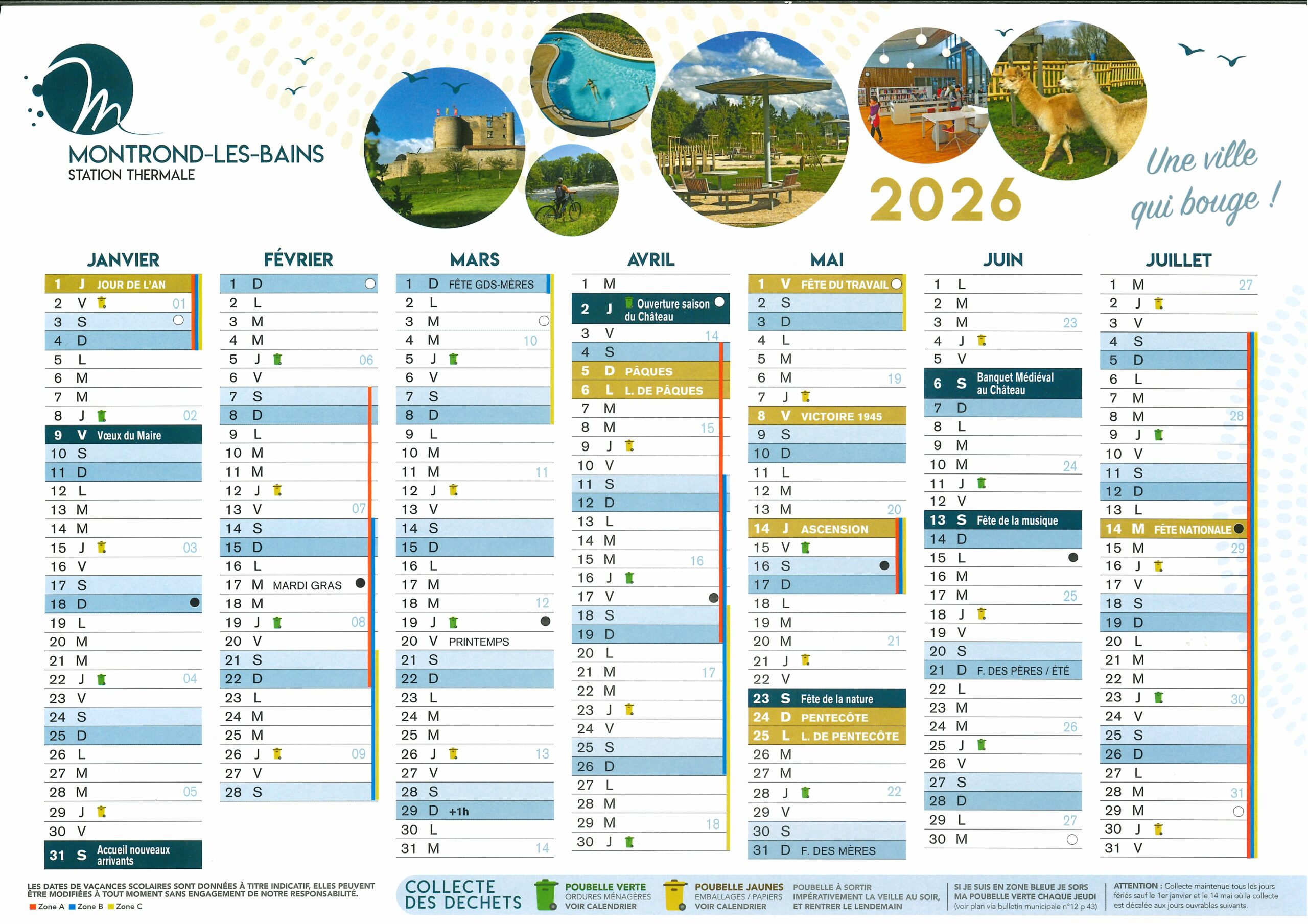CALENDRIER 2026 janvier à juillet CALENDRIER 2026 janvier à juillet