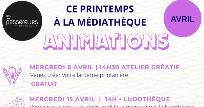 Couv ce printemps à la médiathèque Avril