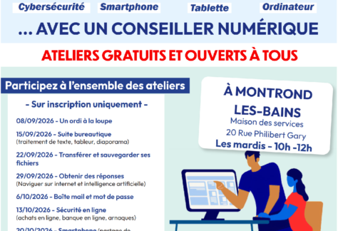 Affiche com conseillier numérique Montrond les Bains