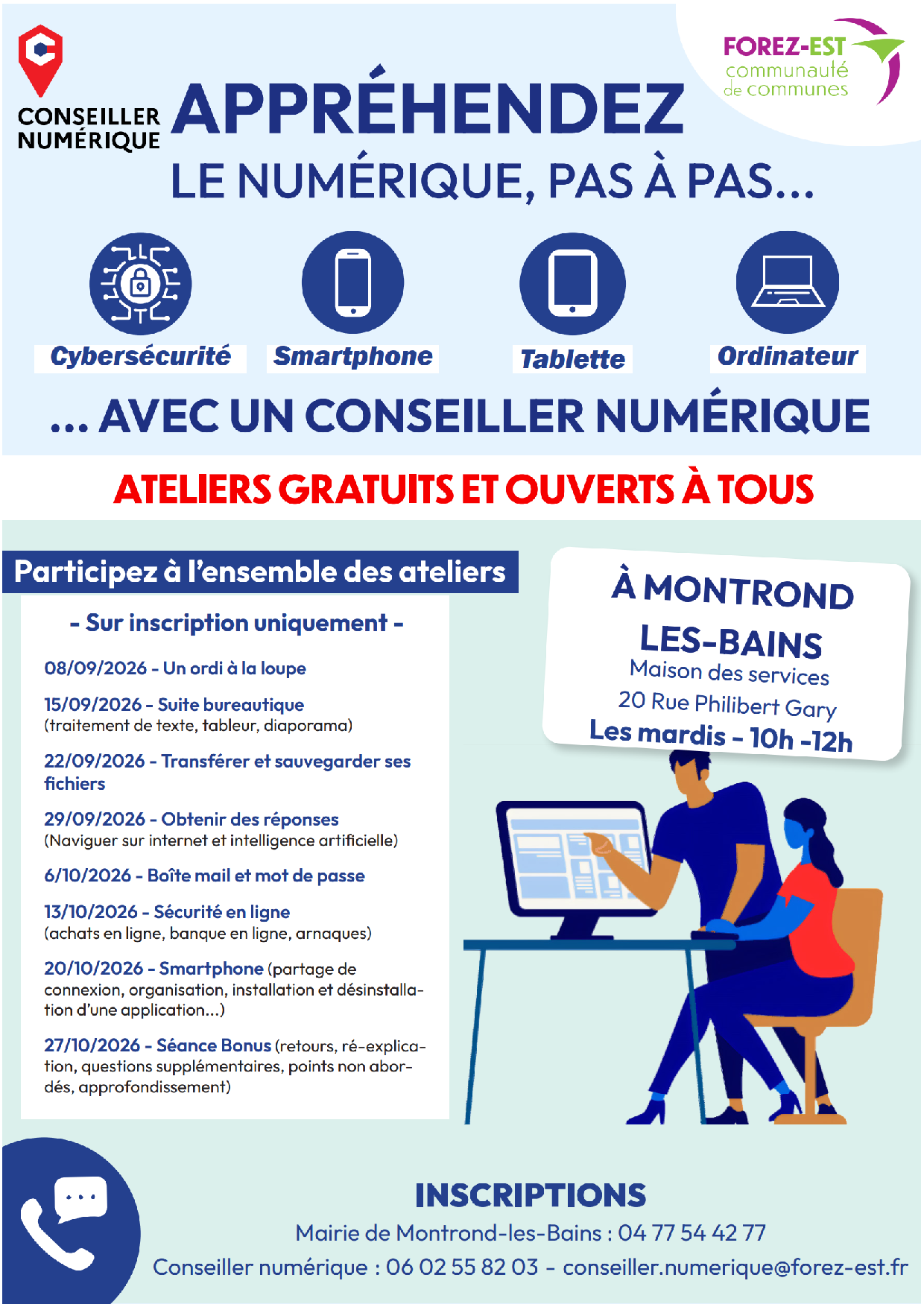 Affiche com conseillier numérique Montrond les Bains