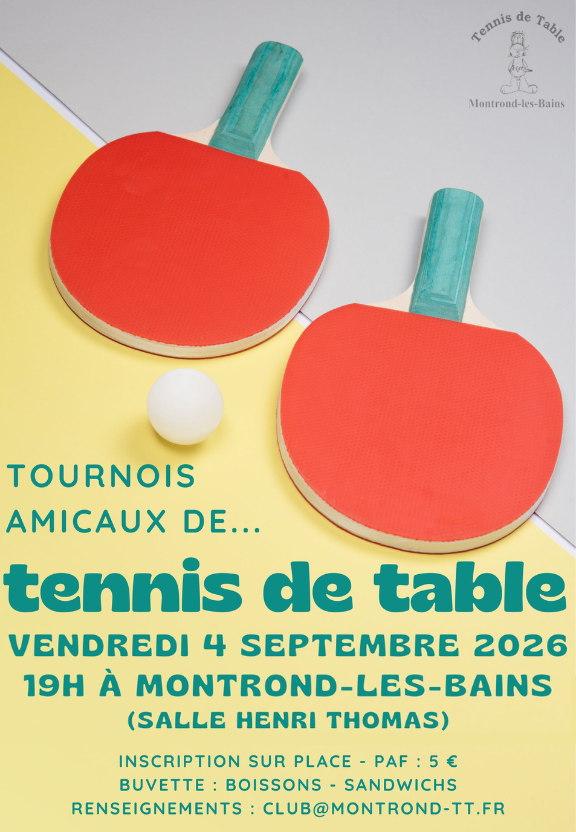 Tournois tennis de table - visuel