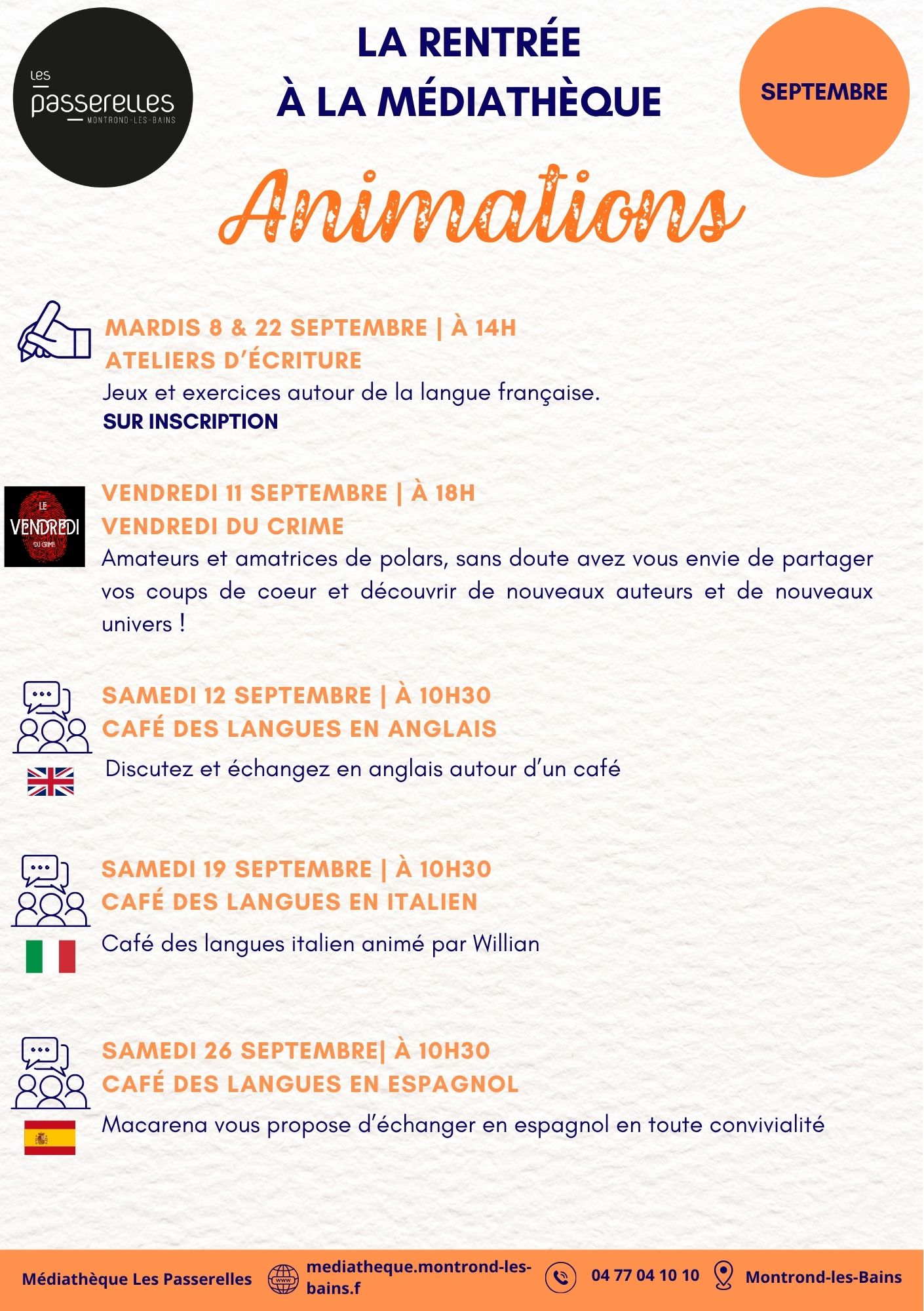 Animation sept - médithèque