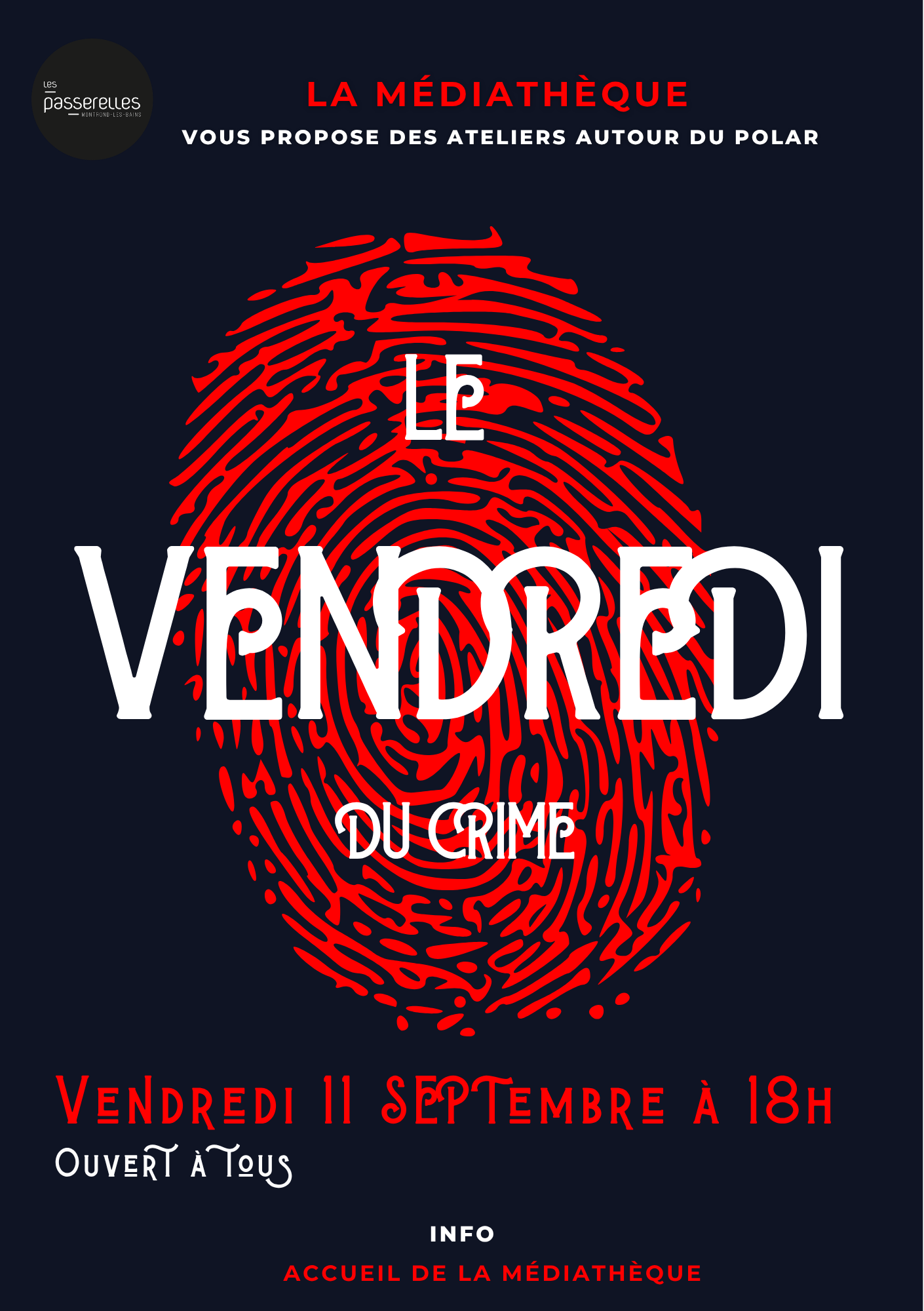 LE VENDREDI DU CRIME 11 SEPT médithèque