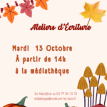 MEDIATHEQUE Ateliers écriture - 13 oct