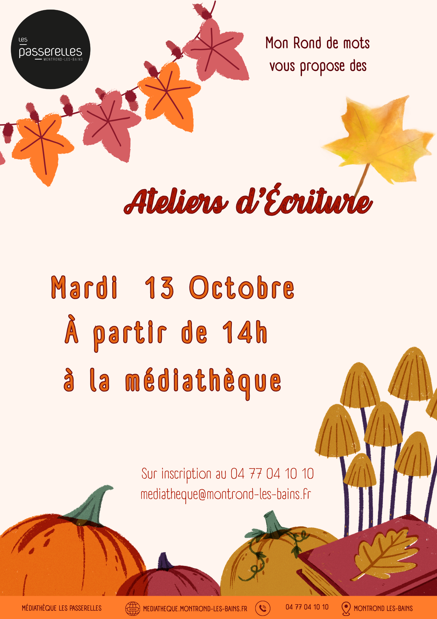 MEDIATHEQUE Ateliers écriture - 13 oct